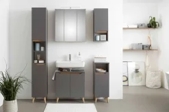 Saphir Badmöbel-Set »Quickset 5-teilig, Waschbeckenunterschrank mit LED-Spiegelschrank« 5 Stk. tlg.
