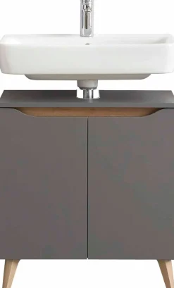 Saphir Badmöbel-Set »Quickset 5-teilig, Waschbeckenunterschrank mit LED-Spiegelschrank« 5 Stk. tlg.