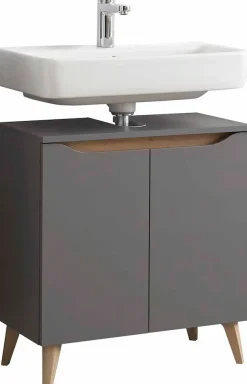 Saphir Badmöbel-Set »Quickset 5-teilig, Waschbeckenunterschrank mit LED-Spiegelschrank« 5 Stk. tlg.