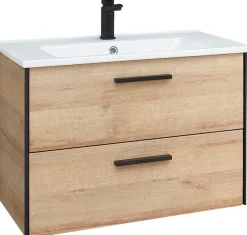 Saphir Badmöbel-Set »Quickset 395 3-teilig, Keramikwaschtisch mit LED-Spiegelschrank« 5 Stk. tlg.