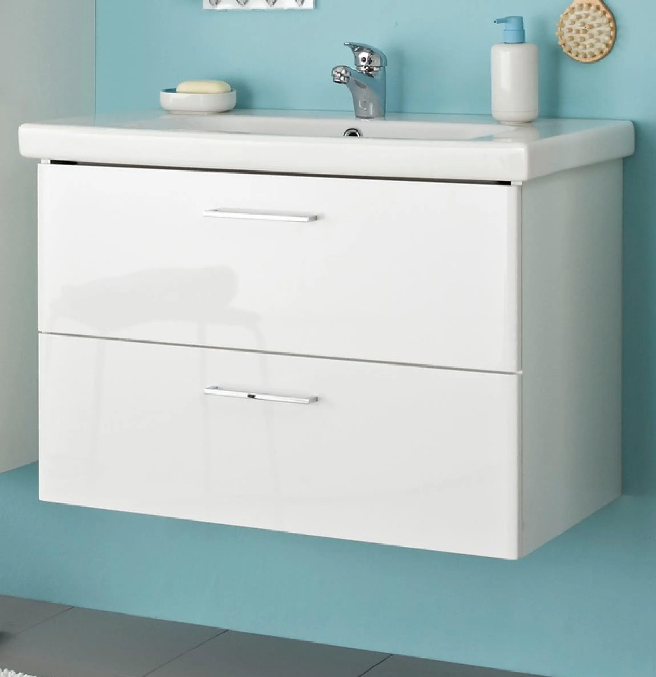Saphir Badmöbel-Set »Quickset 316 3-teilig, Keramikwaschtisch mit LED-Spiegelschrank« 4 Stk. tlg.