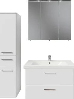 Saphir Badmöbel-Set »Quickset 316 3-teilig, Keramikwaschtisch mit LED-Spiegelschrank« 4 Stk. tlg.