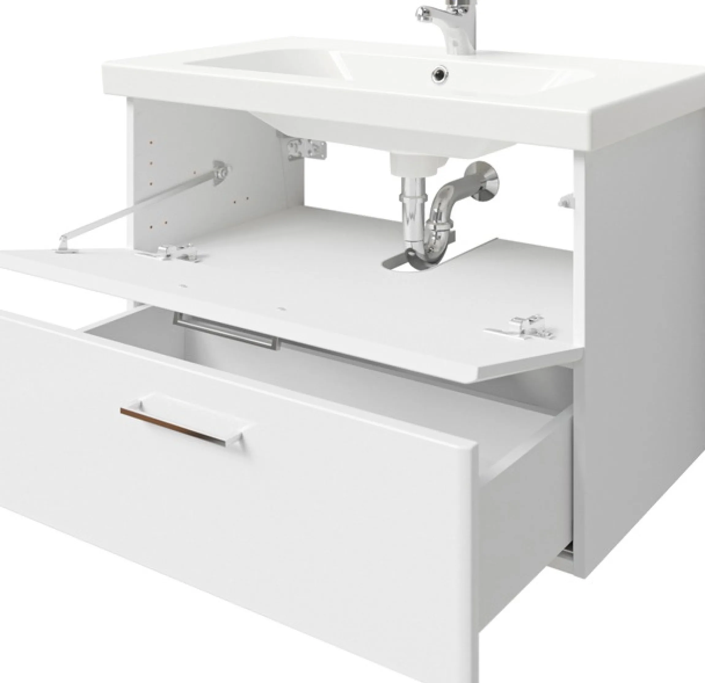 Saphir Badmöbel-Set »Quickset 316 3-teilig, Keramikwaschtisch mit LED-Spiegelschrank« 4 Stk. tlg.
