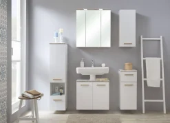 Saphir Badmöbel-Set »Quickset 931 5-teilig, Waschbeckenunterschrank mit LED-Spiegelschrank« Set, 5 Stk. tlg.