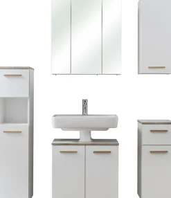 Saphir Badmöbel-Set »Quickset 931 5-teilig, Waschbeckenunterschrank mit LED-Spiegelschrank« Set, 5 Stk. tlg.