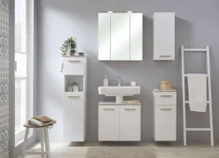 Saphir Badmöbel-Set »Quickset 931 5-teilig, Waschbeckenunterschrank mit LED-Spiegelschrank« Set, 5 Stk. tlg.
