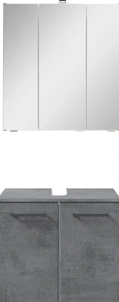 Saphir Badmöbel-Set »Quickset 945 2-teilig, Waschbeckenunterschrank mit LED-Spiegelschrank« 2 Stk. tlg.