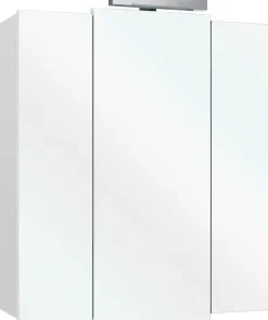 Saphir Badmöbel-Set »Quickset 3-teilig, Waschbeckenunterschrank mit LED-Spiegelschrank« 3 Stk. tlg.