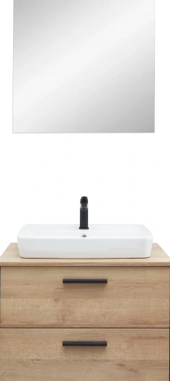 Saphir Badmöbel-Set »Quickset 395 2-teilig, Keramik-Aufsatzbecken mit LED-Spiegel« 4 Stk. tlg.