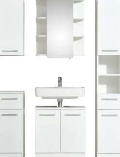 Saphir Badmöbel-Set »Quickset 335 5-teilig, Waschbeckenunterschrank mit LED-Spiegelschrank« 5 Stk. tlg.