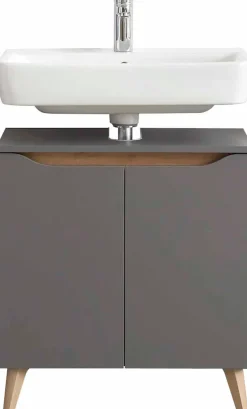 Saphir Badmöbel-Set »Quickset 2-teilig, Waschbeckenunterschrank mit LED-Spiegel« 2 Stk. tlg.