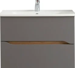 Saphir Badmöbel-Set »Quickset 3-teilig, Keramik-Waschtisch mit LED-Spiegel« 5 Stk. tlg.