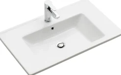 Saphir Badmöbel-Set »Quickset 3-teilig, Keramik-Waschtisch mit LED-Spiegel« 5 Stk. tlg.