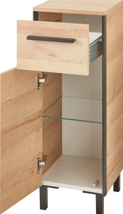 Saphir Badmöbel-Set »Quickset 395 4-teilig, Waschbeckenunterschrank mit LED-Spiegelschrank« 4 Stk. tlg.