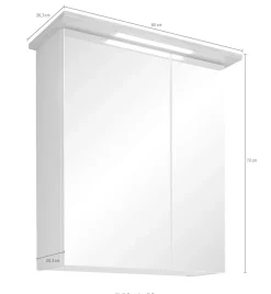 Saphir Badmöbel-Set »Quickset 3-teilig, Waschbeckenunterschrank mit LED-Spiegelschrank« 3 Stk. tlg.