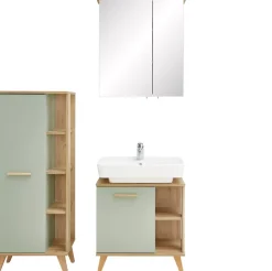 Saphir Badmöbel-Set »Quickset 3-teilig, Waschbeckenunterschrank mit LED-Spiegelschrank« 3 Stk. tlg.