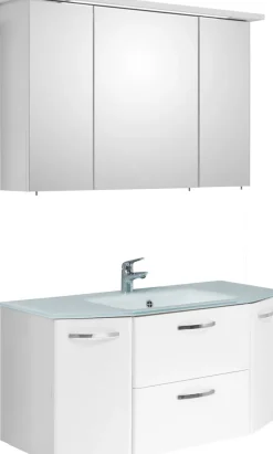 Saphir Badmöbel-Set »Quickset 326, 3-teilig, mit Glaswaschtisch« 3 Stk. tlg.