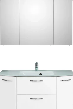 Saphir Badmöbel-Set »Quickset 326, 3-teilig, mit Glaswaschtisch« 3 Stk. tlg.