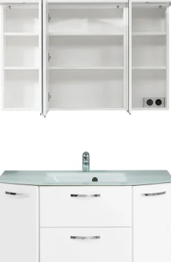 Saphir Badmöbel-Set »Quickset 326, 3-teilig, mit Glaswaschtisch« 3 Stk. tlg.