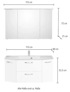 Saphir Badmöbel-Set »Quickset 326, 3-teilig, mit Glaswaschtisch« 3 Stk. tlg.