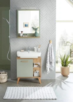 Saphir Badmöbel-Set »Quickset 2-teilig, Waschbeckenunterschrank mit LED-Spiegel« 2 Stk. tlg.