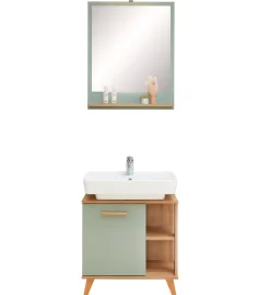 Saphir Badmöbel-Set »Quickset 2-teilig, Waschbeckenunterschrank mit LED-Spiegel« 2 Stk. tlg.