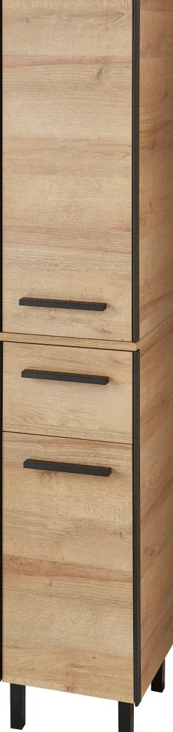 Saphir Badmöbel-Set »Quickset 395 3-teilig, Keramikwaschtisch mit LED-Spiegelschrank« 5 Stk. tlg.