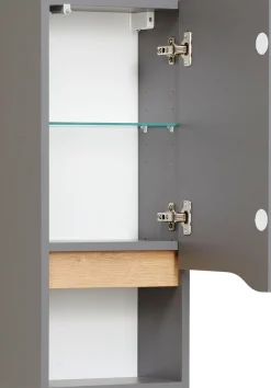 Saphir Badmöbel-Set »Quickset 5-teilig, Keramik-Aufsatzbecken und LED-Spiegelschrank« 7 Stk. tlg.