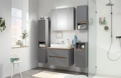 Saphir Badmöbel-Set »Quickset 5-teilig, Keramik-Aufsatzbecken und LED-Spiegelschrank« 7 Stk. tlg.