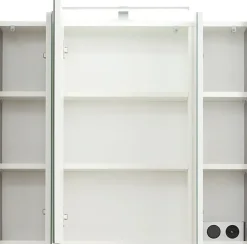 Saphir Badmöbel-Set »Quickset 5-teilig, Keramik-Aufsatzbecken und LED-Spiegelschrank« 7 Stk. tlg.
