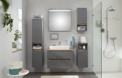 Saphir Badmöbel-Set »Quickset 5-teilig, Keramik-Aufsatzbecken mit LED-Spiegel« 7 Stk. tlg.