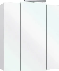 Saphir Badmöbel-Set »Quickset 5-teilig, Waschbeckenunterschrank mit LED-Spiegelschrank« 5 Stk. tlg.