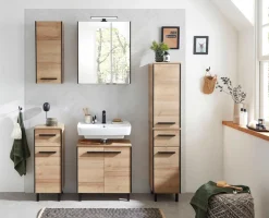 Saphir Badmöbel-Set »Quickset 395 4-teilig, Waschbeckenunterschrank mit LED-Spiegelschrank« 4 Stk. tlg.