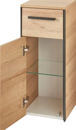 Saphir Badmöbel-Set »Quickset 395 4-teilig, Waschbeckenunterschrank mit LED-Spiegelschrank« 4 Stk. tlg.