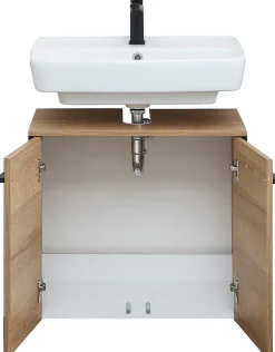 Saphir Badmöbel-Set »Quickset 395 4-teilig, Waschbeckenunterschrank mit LED-Spiegelschrank« 4 Stk. tlg.