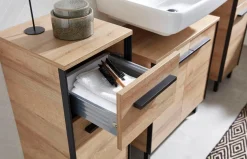 Saphir Badmöbel-Set »Quickset 395 4-teilig, Waschbeckenunterschrank mit LED-Spiegelschrank« 4 Stk. tlg.