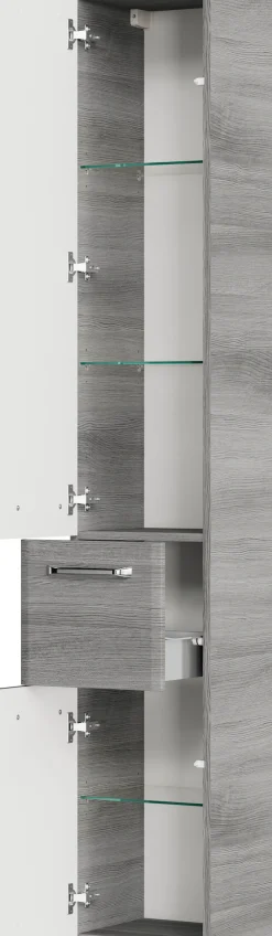 Saphir Badmöbel-Set »Quickset 3-teilig, Mineralmarmor-Waschtisch und LED-Spiegelschrank« 4 Stk. tlg.