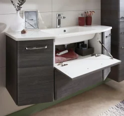 Saphir Badmöbel-Set »Quickset 3-teilig, Mineralmarmor-Waschtisch und LED-Spiegelschrank« 4 Stk. tlg.