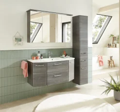 Saphir Badmöbel-Set »Quickset 3-teilig, Mineralmarmor-Waschtisch und LED-Spiegelschrank« 4 Stk. tlg.