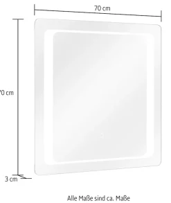 Saphir Badmöbel-Set »Quickset 5-teilig, Keramik-Aufsatzbecken mit LED-Spiegel« 8 Stk. tlg.