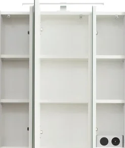 Saphir Badmöbel-Set »Quickset 5-teilig, Waschbeckenunterschrank mit LED-Spiegelschrank« 11 Stk. tlg.