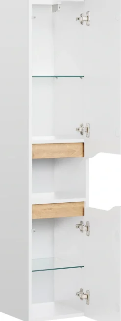 Saphir Badmöbel-Set »Quickset 5-teilig, Waschbeckenunterschrank mit LED-Spiegelschrank« 11 Stk. tlg.