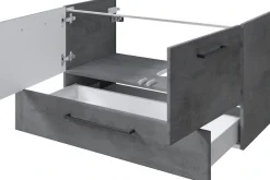 Saphir Badmöbel-Set »Quickset 945 3-teilig, Keramik-Waschtisch mit LED-Spiegelschrank« 4 Stk. tlg.