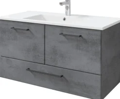 Saphir Badmöbel-Set »Quickset 945 3-teilig, Keramik-Waschtisch mit LED-Spiegelschrank« 4 Stk. tlg.