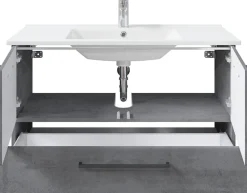 Saphir Badmöbel-Set »Quickset 945 3-teilig, Keramik-Waschtisch mit LED-Spiegelschrank« 4 Stk. tlg.