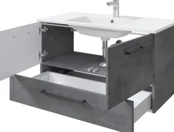Saphir Badmöbel-Set »Quickset 945 3-teilig, Keramik-Waschtisch mit LED-Spiegelschrank« 4 Stk. tlg.