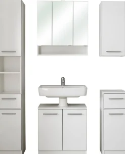 Saphir Badmöbel-Set »Quickset 953 5-teilig, Waschbeckenunterschrank und LED-Spiegelschrank« Set, 5 Stk. tlg.