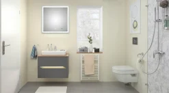 Saphir Badmöbel-Set »Quickset 2-teilig, Keramik-Aufsatzbecken mit LED-Spiegel« 5 Stk. tlg.