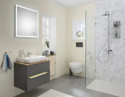 Saphir Badmöbel-Set »Quickset 2-teilig, Keramik-Aufsatzbecken mit LED-Spiegel« 5 Stk. tlg.