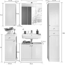 Saphir Badmöbel-Set »Quickset 955 5-teilig, Waschbeckenunterschrank und LED-Spiegelschrank« Set, 5 Stk. tlg.